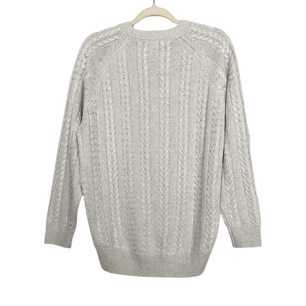 Athleta Hawthorn Textured crewneck oversized wool blend cable knit sweater - Picture 3 of 11
